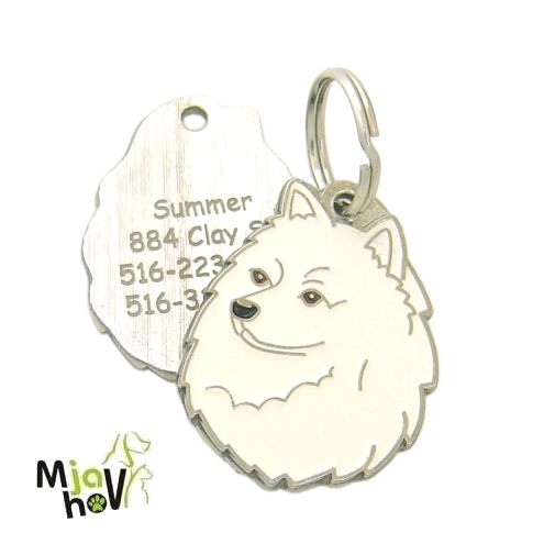 ID-brikker-tysk-spitz-hvit-gravert.jpg personlige ID-brikker MjavHov - graverte, online